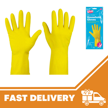 1 Pair Household Rubber Gloves Long Sleeve Washing Up Kitchen Cleaning, Medium - ZYBUX